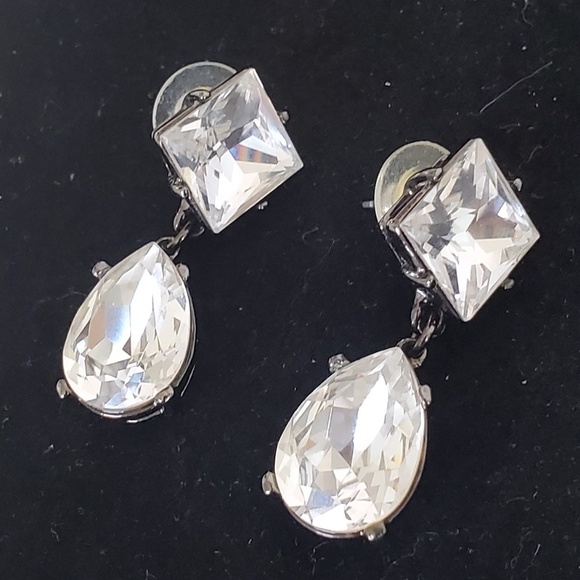 Square and Teardrop Crystal Earrings 🌴 - Picture 4 of 6